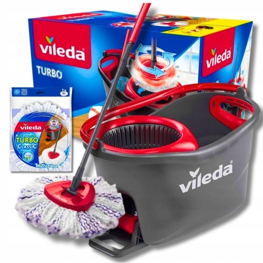 VILEDA TURBO OTOČNÝ MOP 3V1 MIKROVLÁKNOVÝ VEDRIČ SADA 3V1